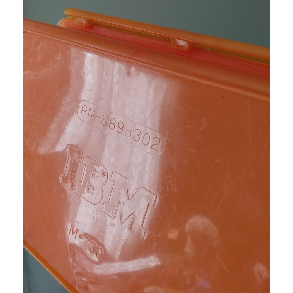 Vintage IBM Plastic Box Computer Storage Orange Rare - Picture 14 of 15